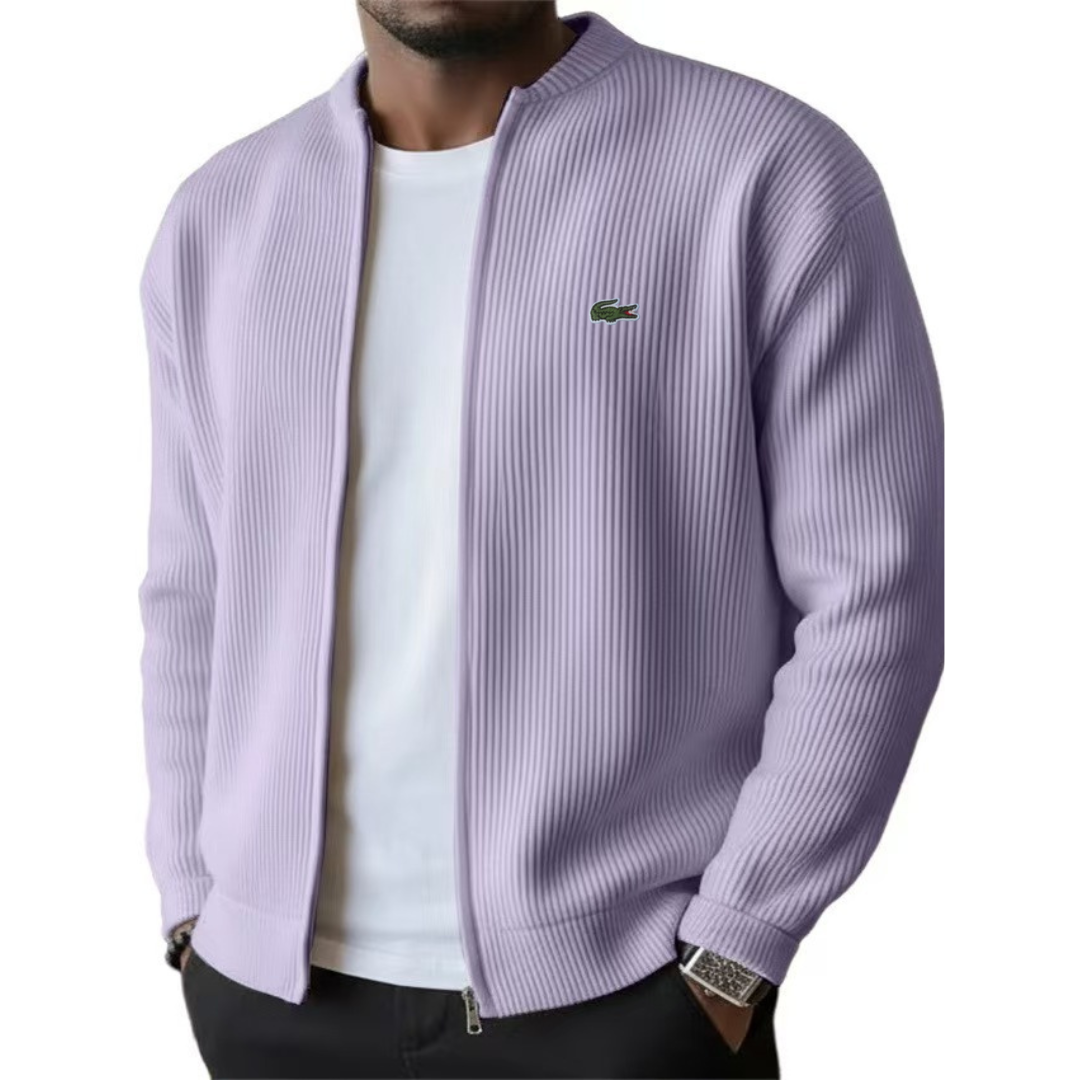 Veste Homme Zippée à Texture Côtelée || Style Élégant