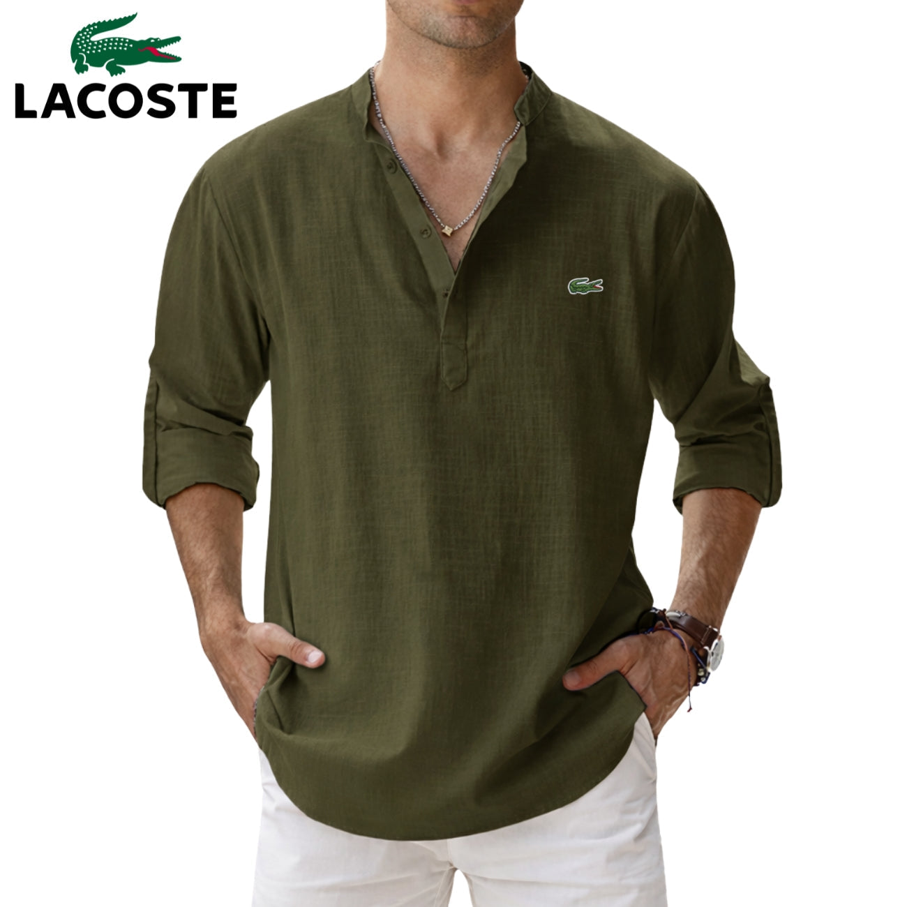LCT | Chemise Homme Col Tunisien Élégance Old Money