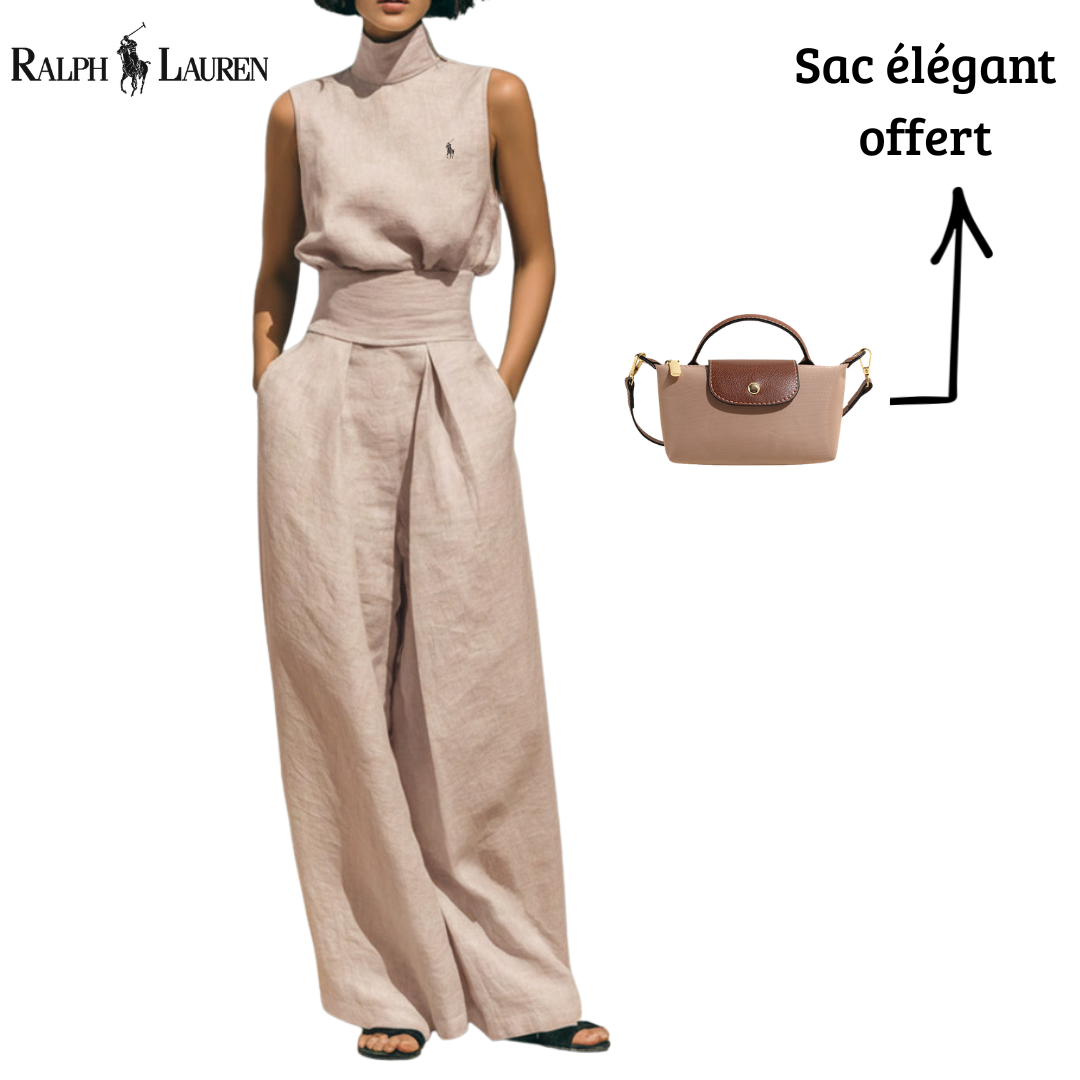 Ensemble Top Sans Manches et Pantalons Amples-Offre Exclusive