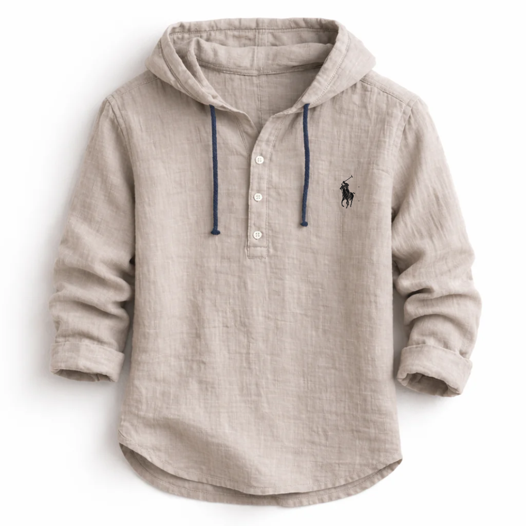 CAMICIA CON CAPPUCCIO IN LINO DA UOMO