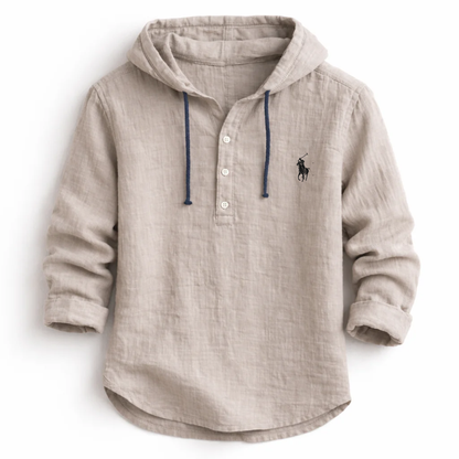 CAMICIA CON CAPPUCCIO IN LINO DA UOMO
