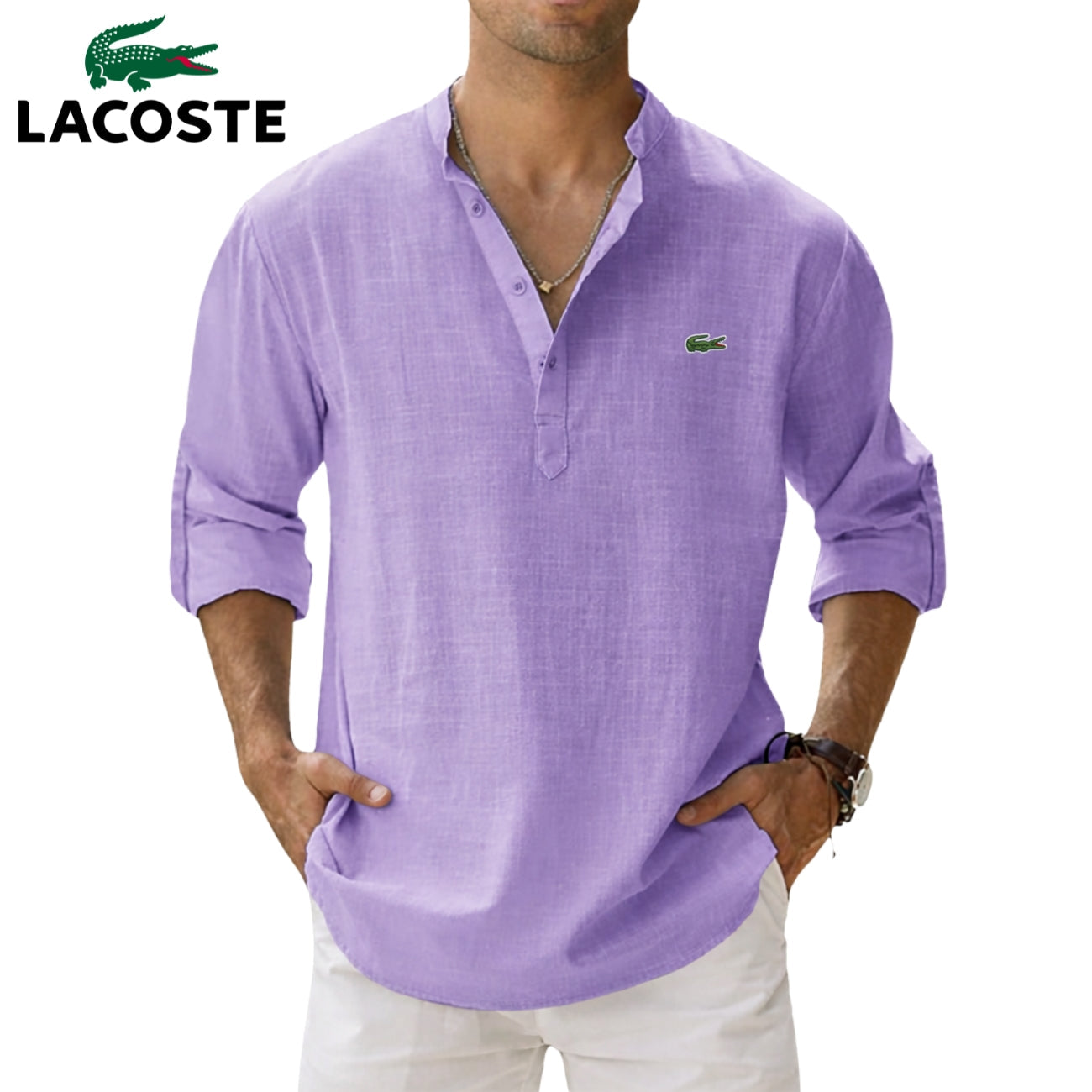 LCT | Chemise Homme Col Tunisien Élégance Old Money