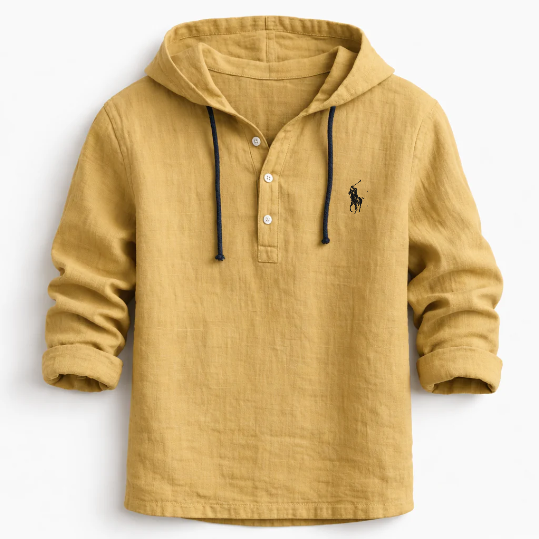CAMICIA CON CAPPUCCIO IN LINO DA UOMO