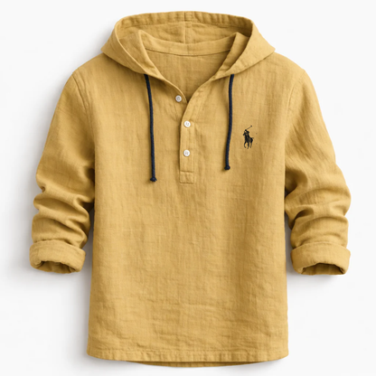 CAMICIA CON CAPPUCCIO IN LINO DA UOMO