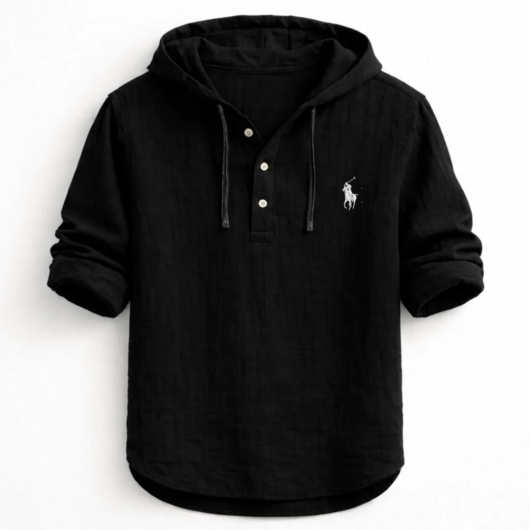 CAMICIA CON CAPPUCCIO IN LINO DA UOMO