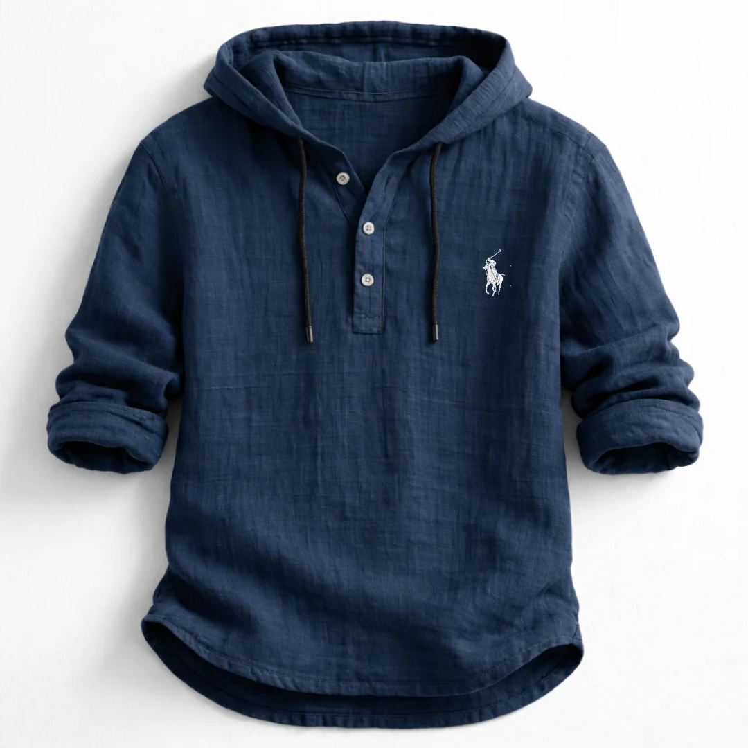 CAMICIA CON CAPPUCCIO IN LINO DA UOMO