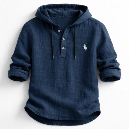 CAMICIA CON CAPPUCCIO IN LINO DA UOMO