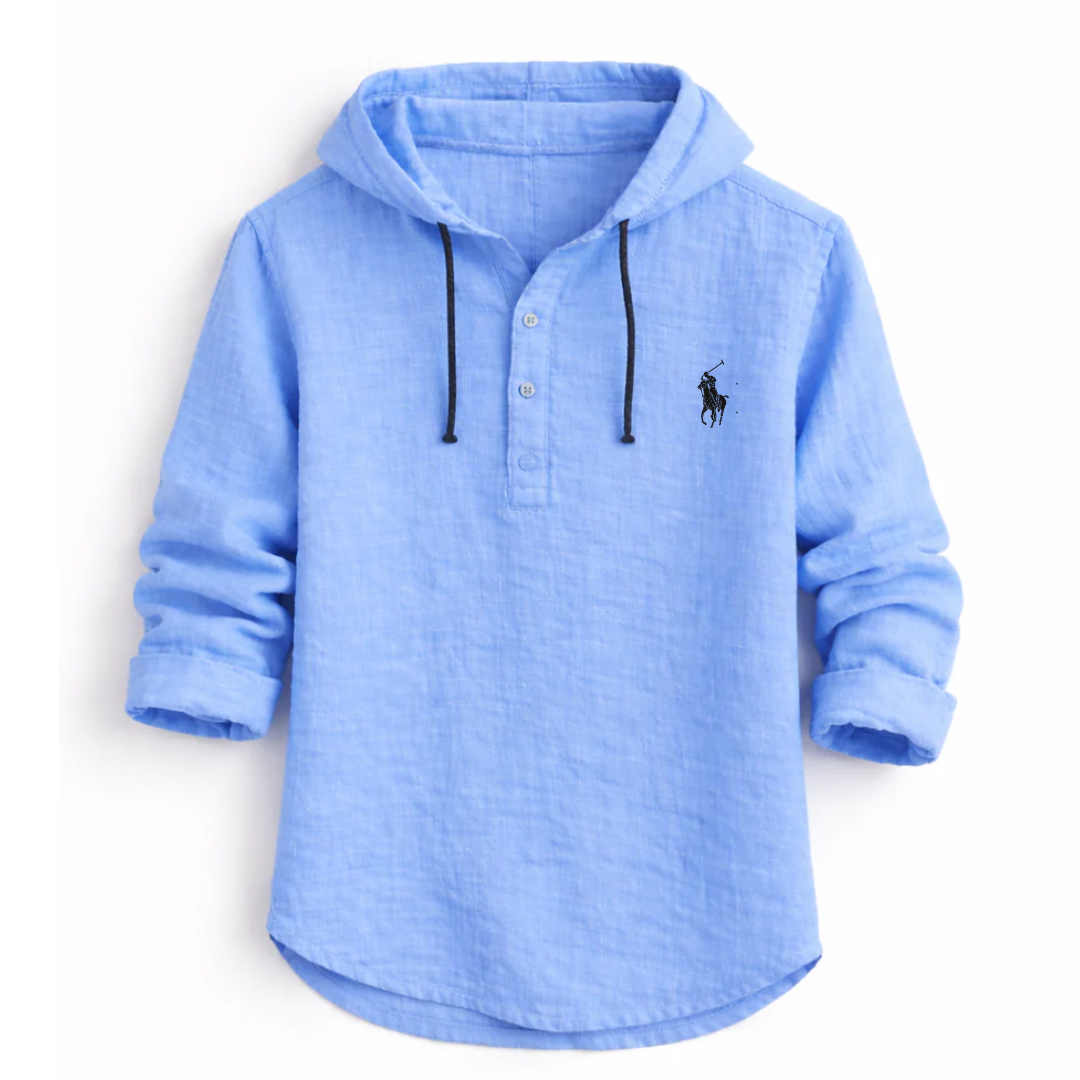 CAMICIA CON CAPPUCCIO IN LINO DA UOMO