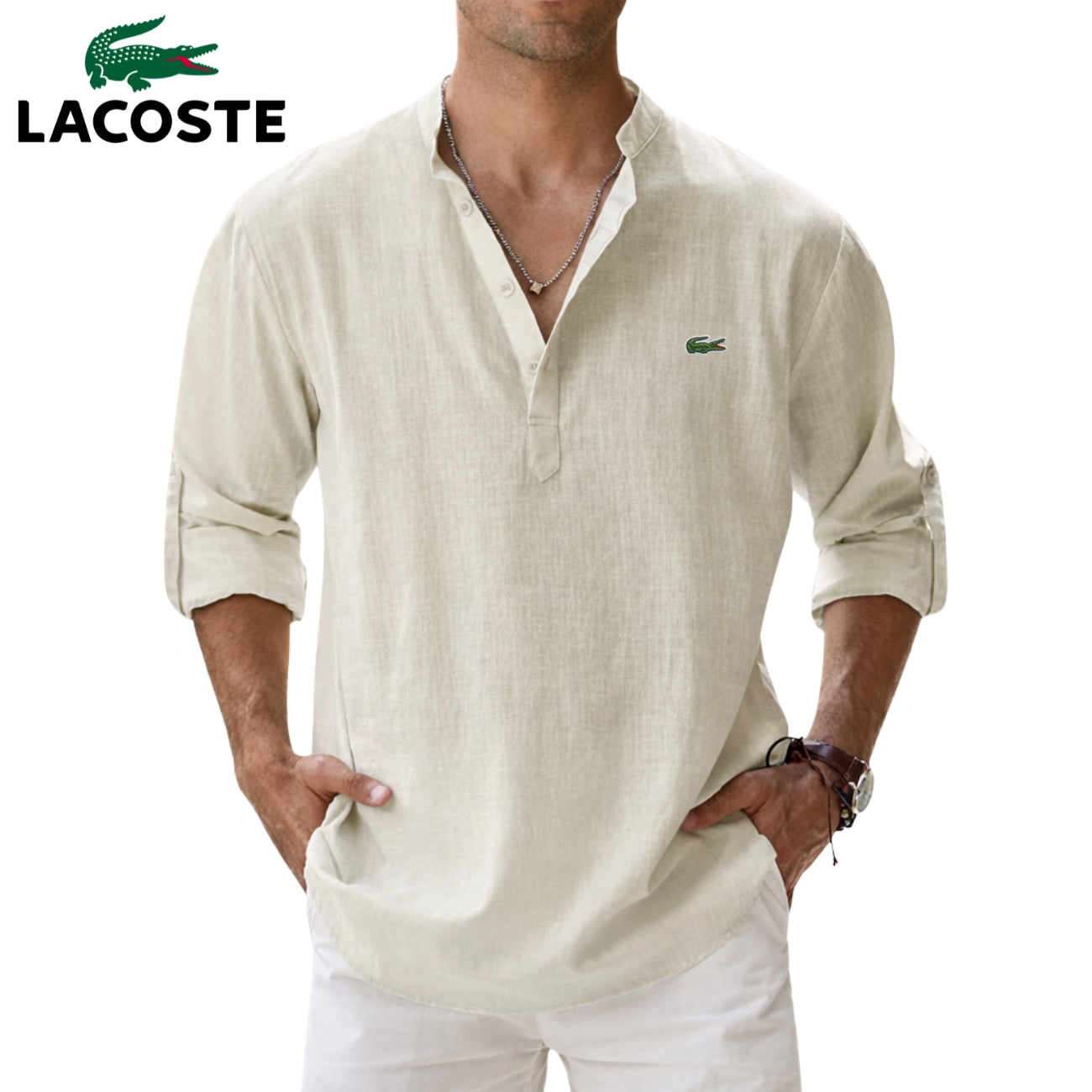 LCT | Chemise Homme Col Tunisien Élégance Old Money