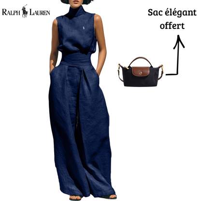 Ensemble Top Sans Manches et Pantalons Amples-Offre Exclusive