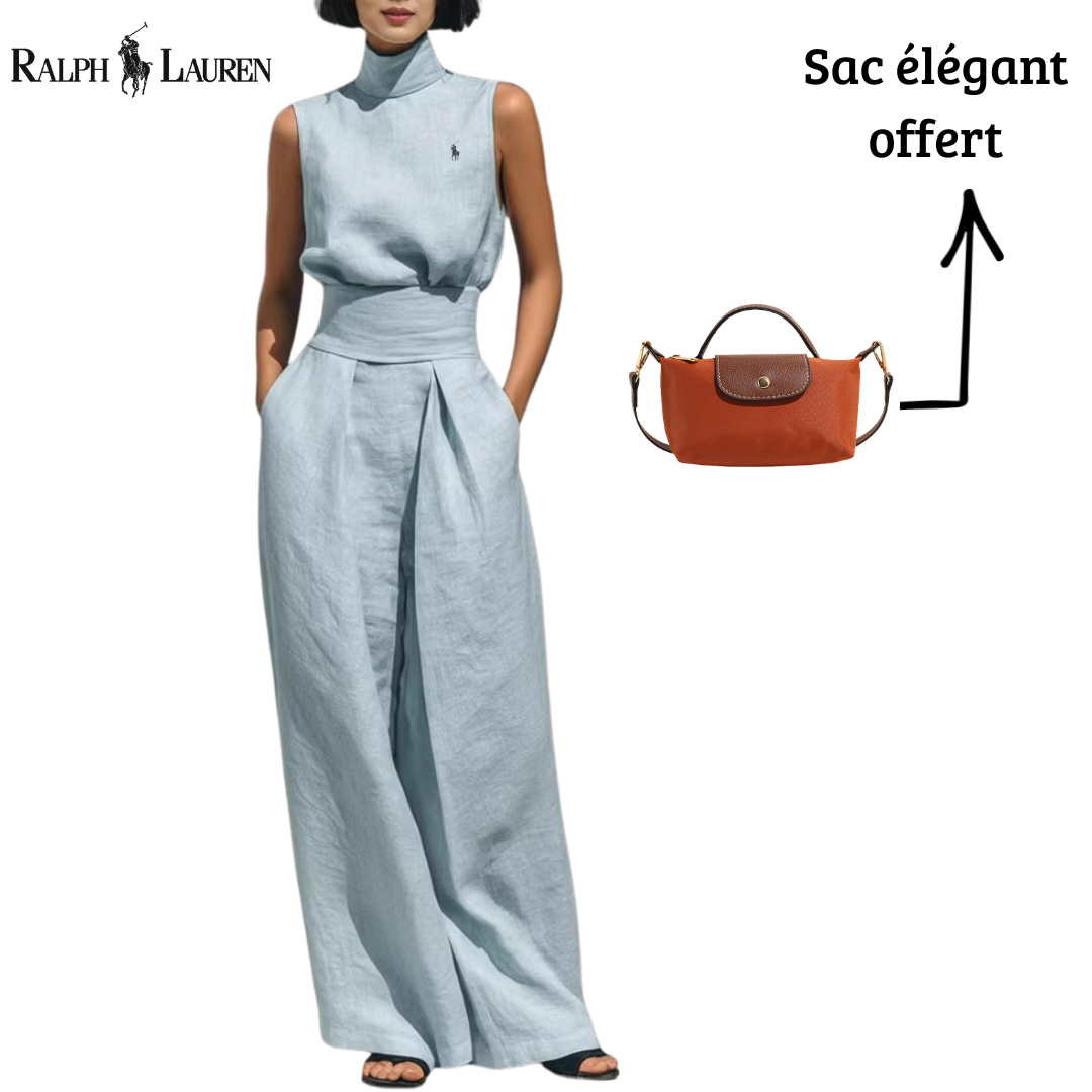 Ensemble Top Sans Manches et Pantalons Amples-Offre Exclusive