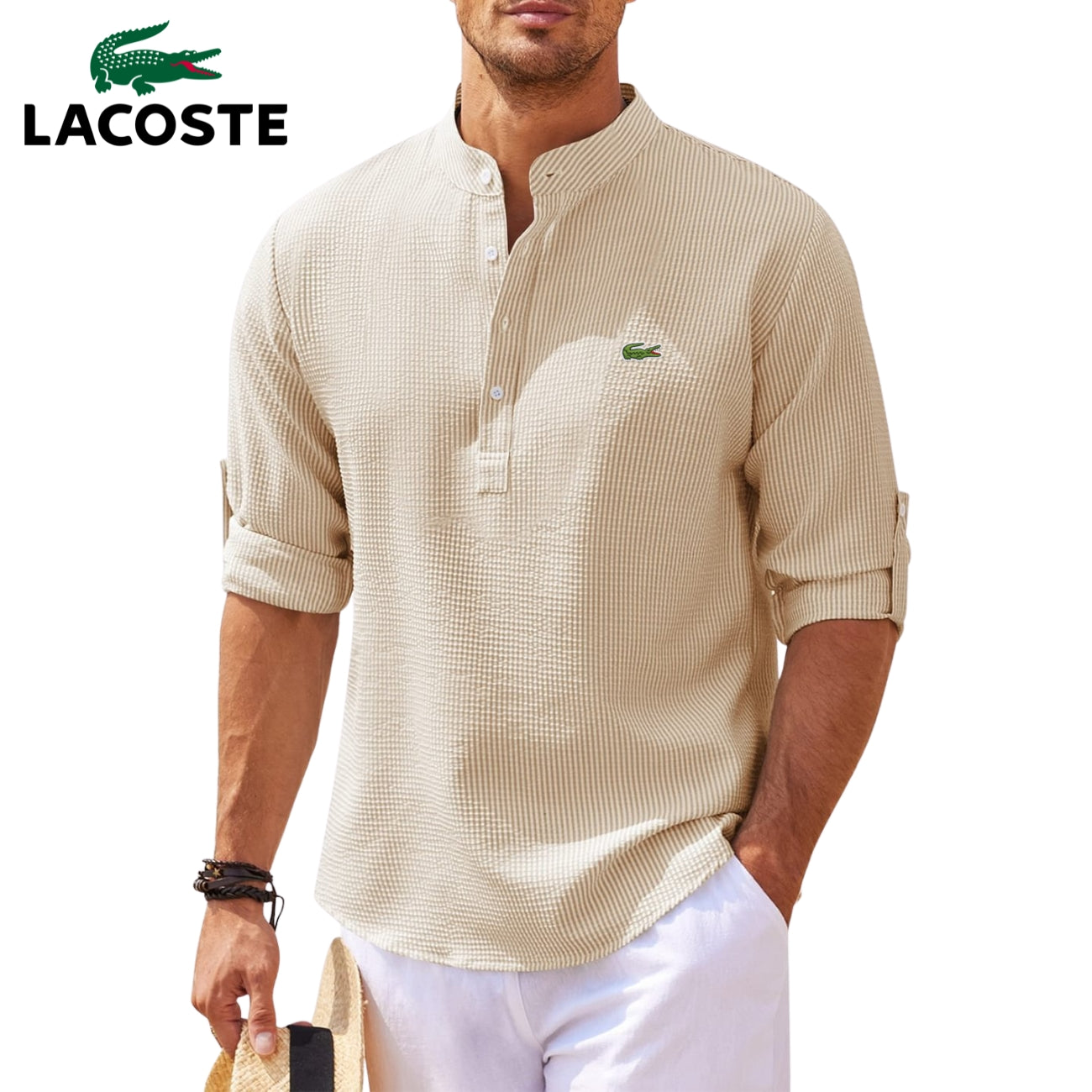 Maglietta Henley a Maniche Risvoltate || SALDI DI LIQUIDAZIONE