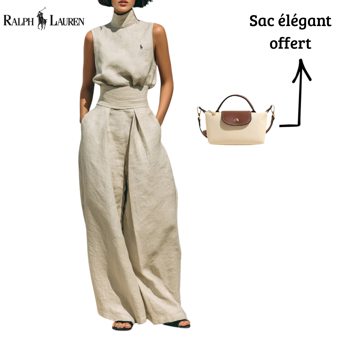 Ensemble Top Sans Manches et Pantalons Amples-Offre Exclusive