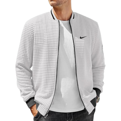 2026 Giacca bomber con texture a griglia || Saldi di fine serie