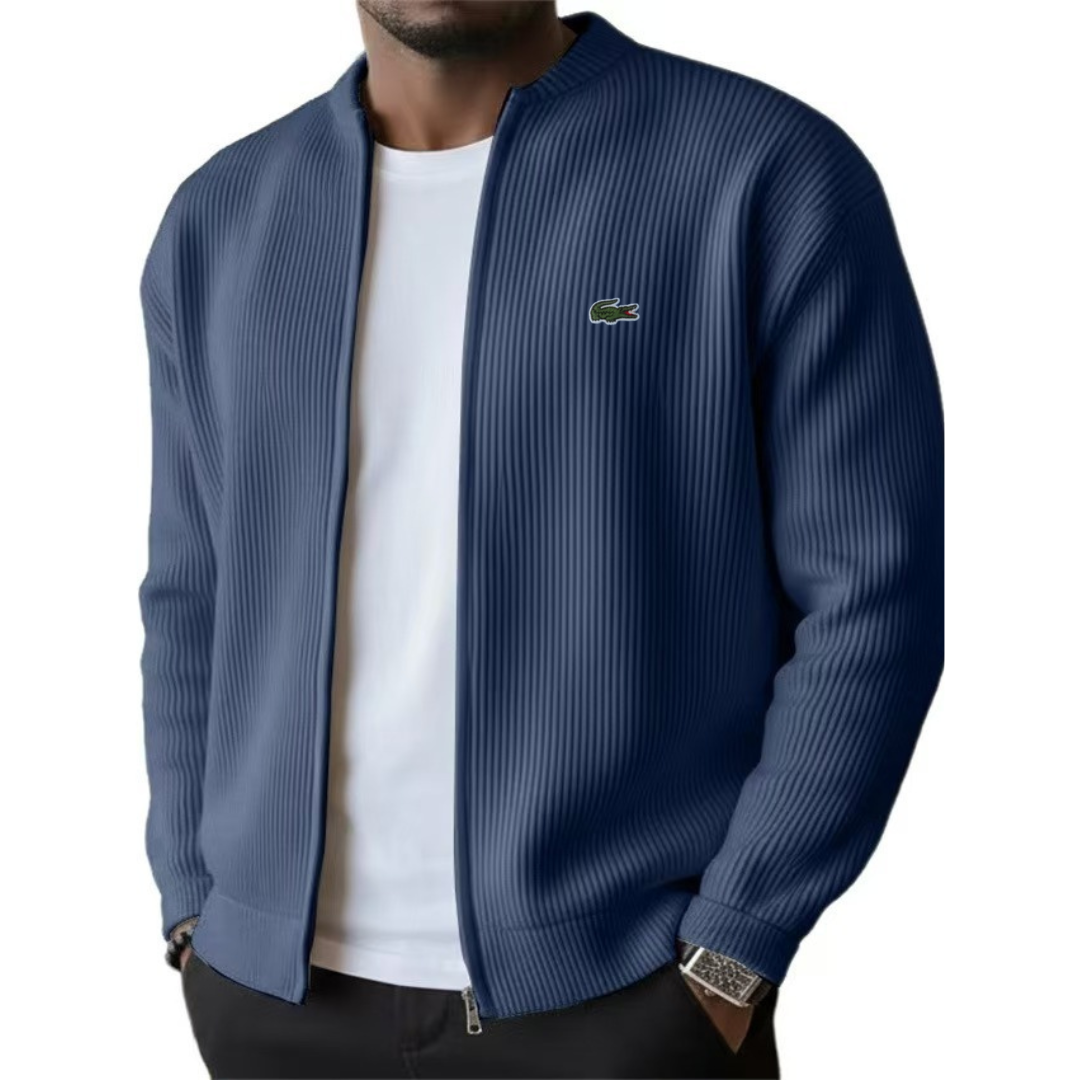 Veste Homme Zippée à Texture Côtelée || Style Élégant