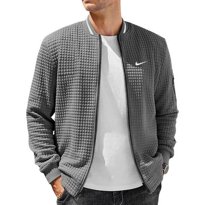 2026 Giacca bomber con texture a griglia || Saldi di fine serie