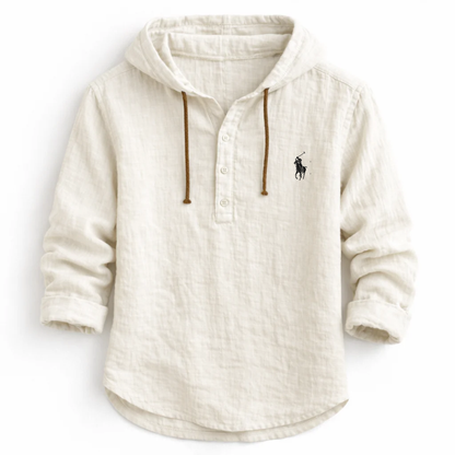 CAMICIA CON CAPPUCCIO IN LINO DA UOMO