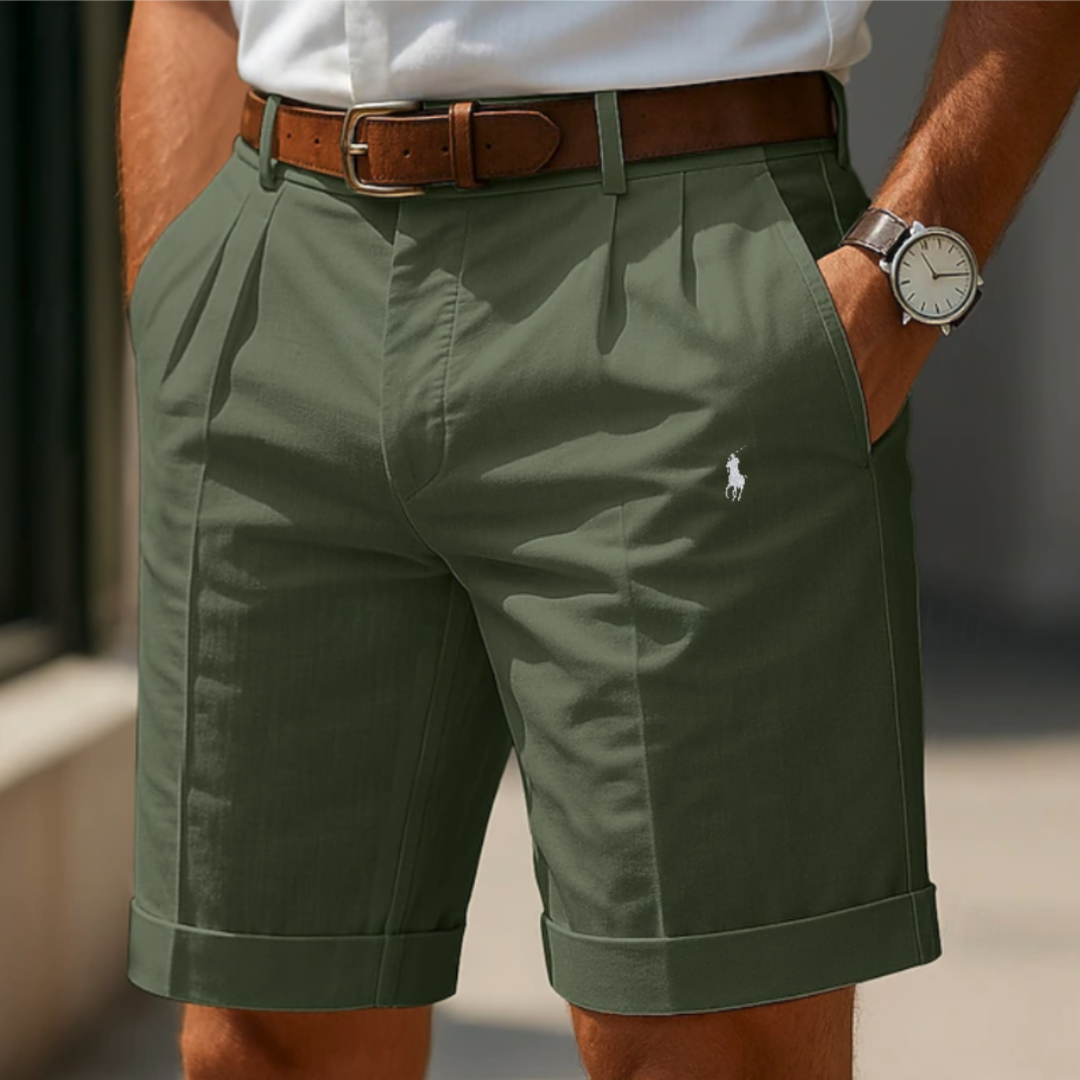 RL™ | Short Chino Homme à Pinces Ourlet Retroussé — 1 Acheté = 1 Offert